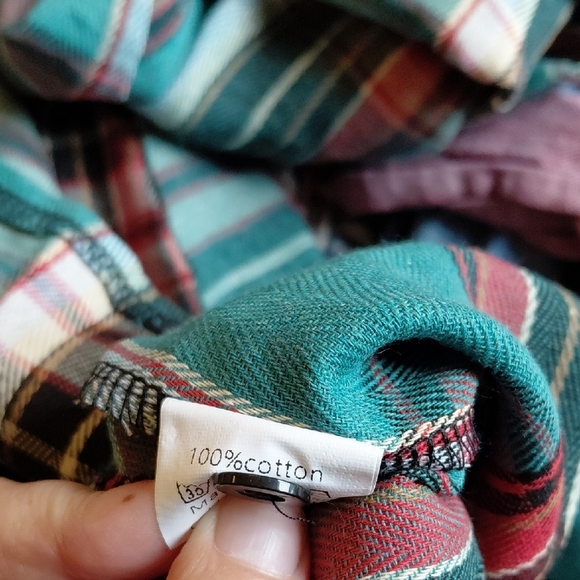 Plaid Button Down Shirt - Teal and Red - Picture 5 of 7